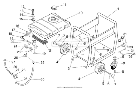 Part Location Diagram of 102547GS Briggs and Stratton Washer m10 form c oxy-blackened